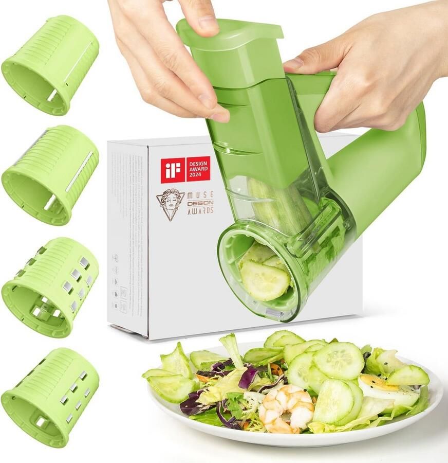 Draadloze Elektrische Groentesnijder 4-in-1 Rasp & Snijmachine voor Salades Kurkentrekkers en Julienne