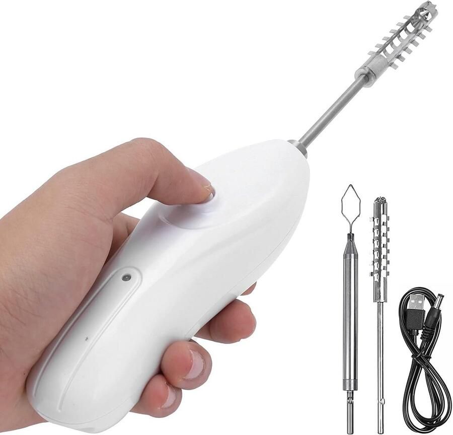 Draadloze Elektrische Groentesnijder en Kurkentrekker Oplaadbaar met RVS Koppen