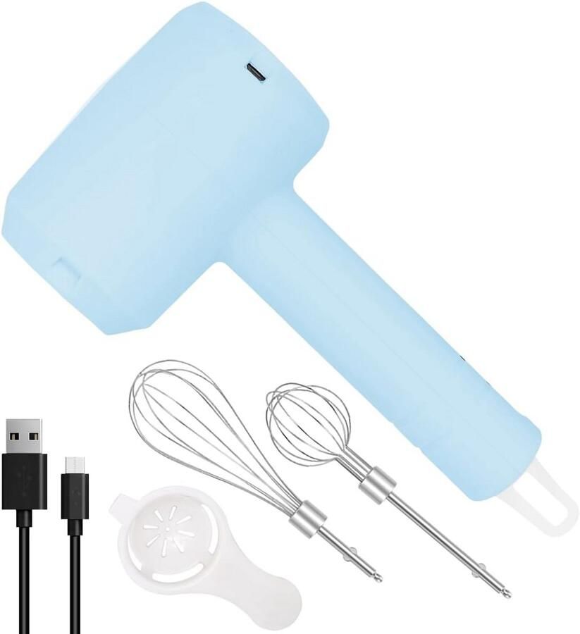 Draadloze Elektrische Handmixer met 3 Snelheden en Afneembare Gardes voor Bakken