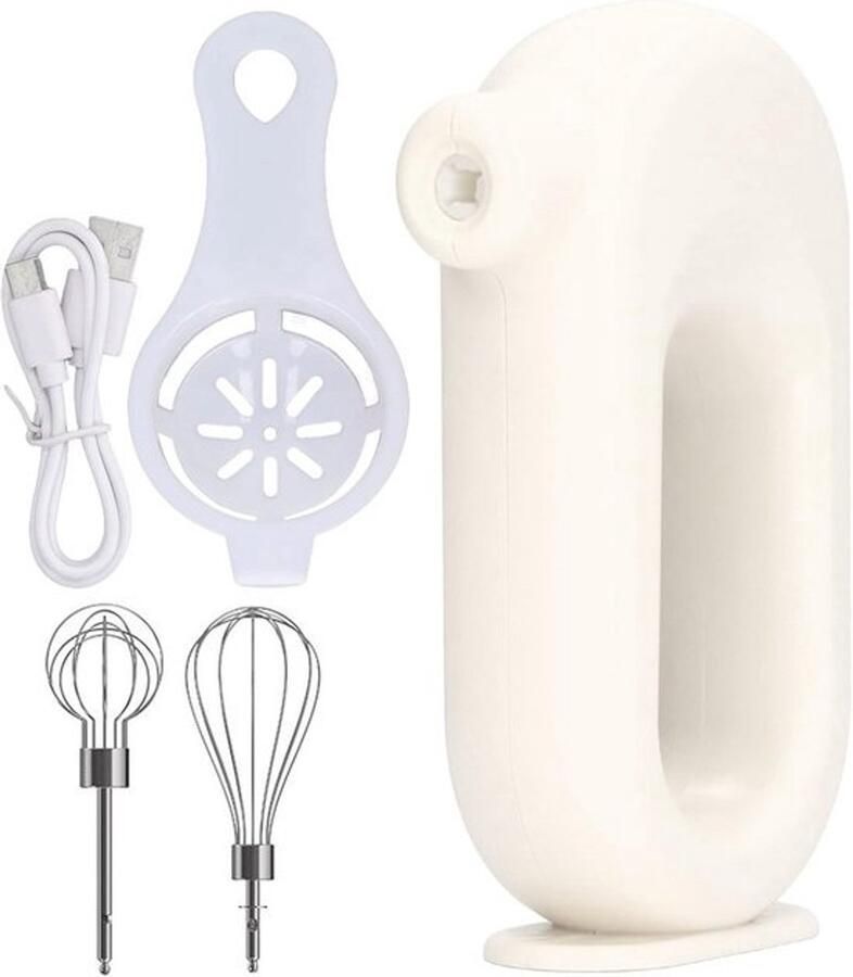Draadloze Elektrische Handmixer USB Oplaadbaar met 4 Snelheden