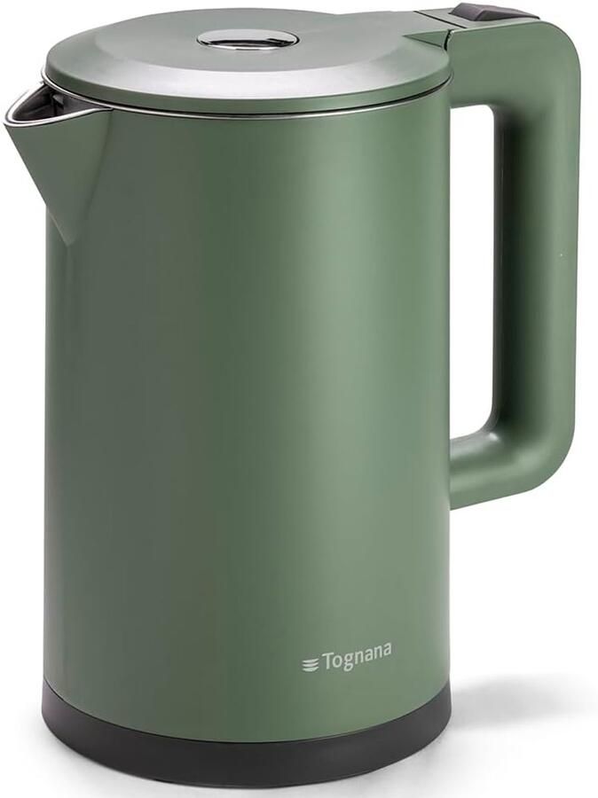 Draadloze elektrische waterkoker 1 7 liter kunststof en roestvrij staal groen