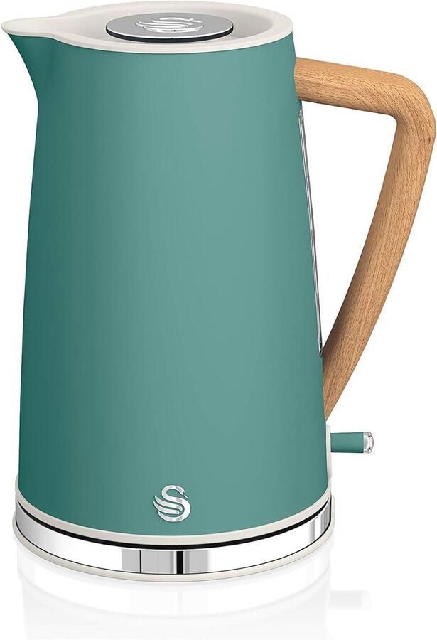 Draadloze Elektrische Waterkoker 1 7L met Automatische Uitschakeling Modern Design Groen