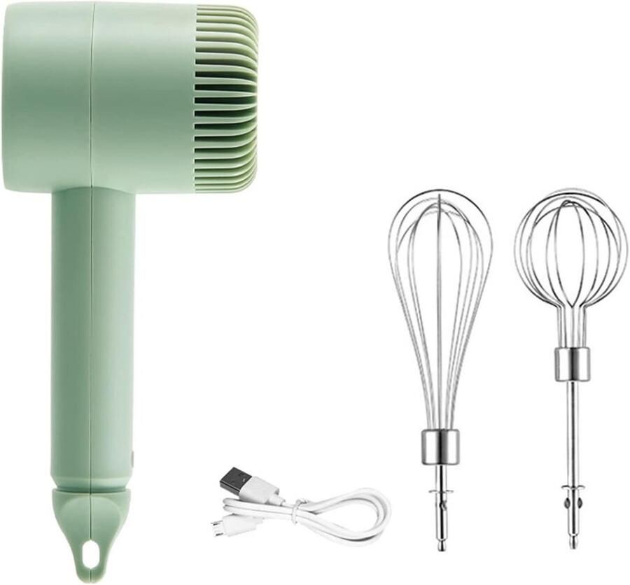 Draadloze Garde Handmixer Keukenmixer Cremes Kloppen Drie Snelheden Compact Formaat Groen