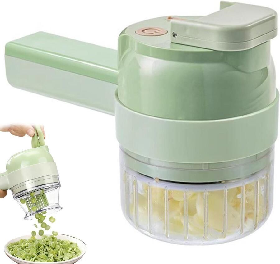 Draadloze Groentehakker Keukenmachine Mini Snel Ingrediënten Snijden One-Touch Bediening 20.5 cm Wit