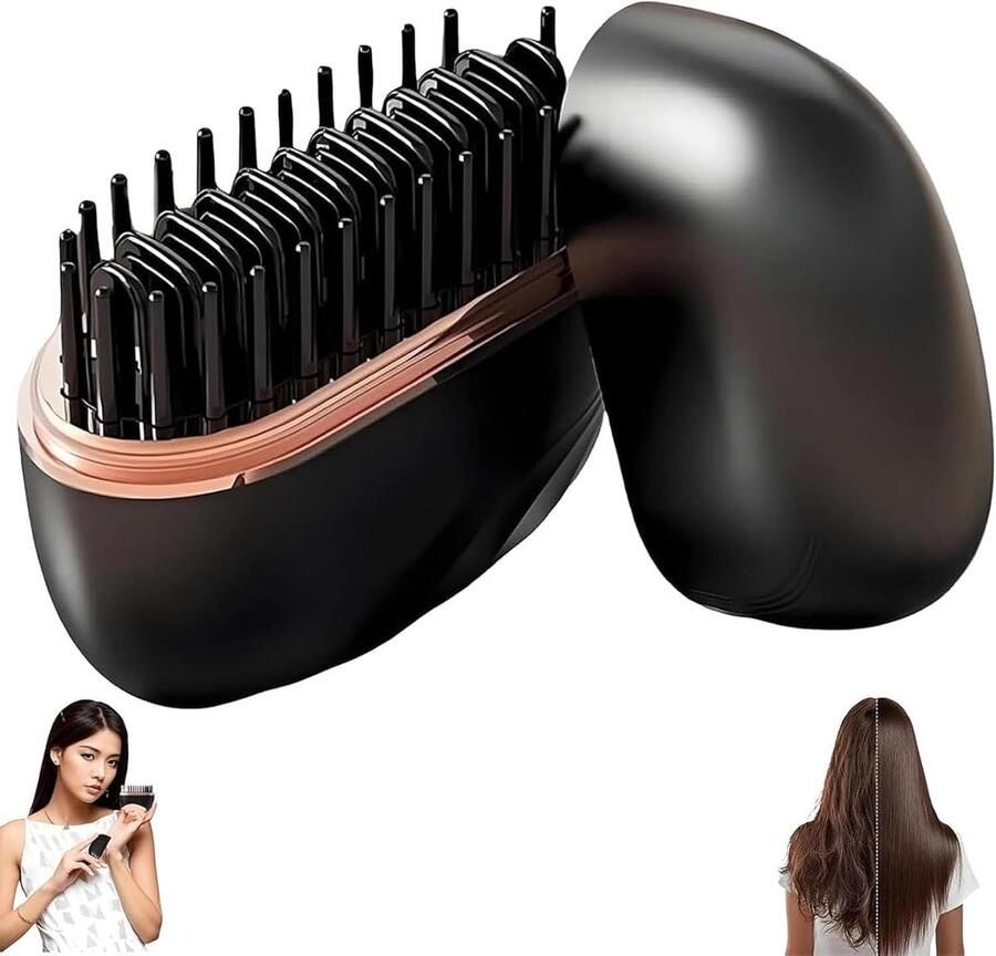 Draadloze haar stijltang Oplaadbare Stijltang Mini stijltang Reis Stijltang Snel opwarmen Draagbare stijlkam Geschikt voor haar en baard zwart
