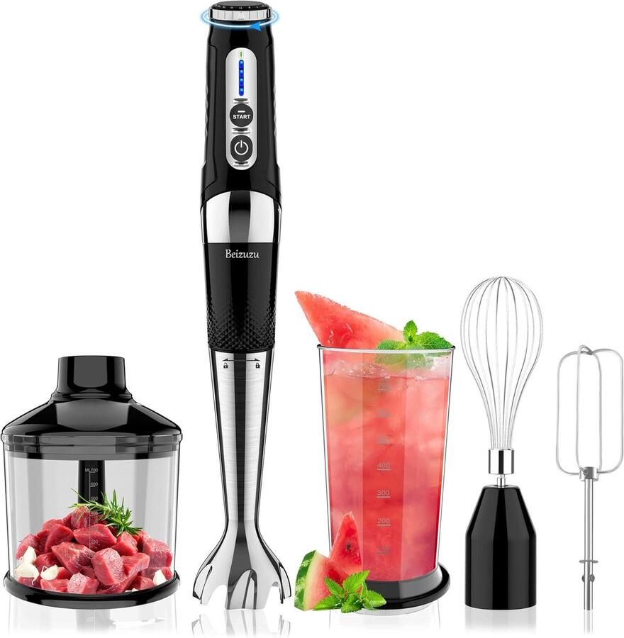 Draadloze Hand Blender Snoerloze Mixer Keuken Assistent Multi-hoek Bediening 0.7 Liter Rood