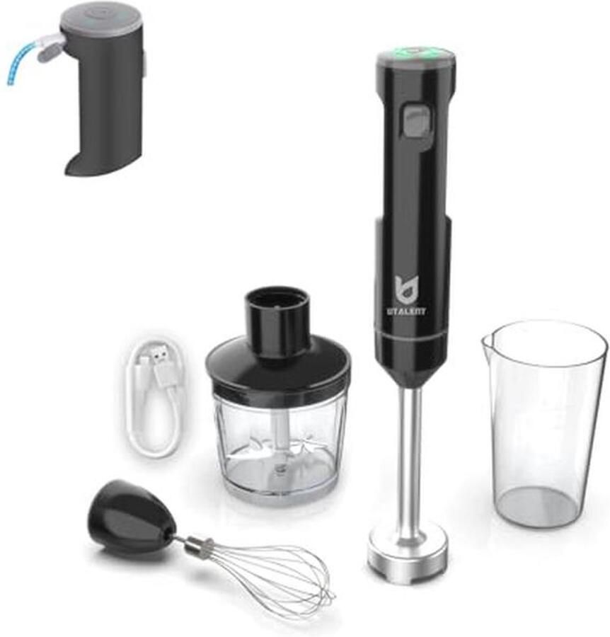 Draadloze Handblender met Oplaadfunctie en Snellader Mixen Kloppen en Opkloppen voor Smoothies Babyvoeding en Soepen