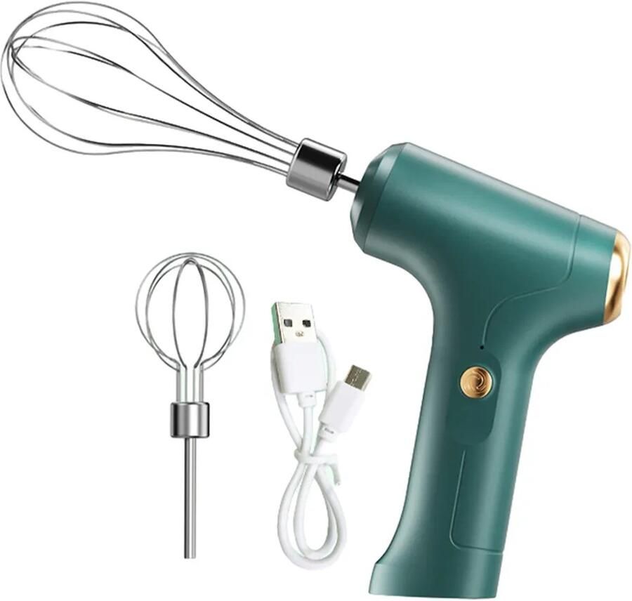 Draadloze handmixer (1 stuk) USB-oplaadbare elektrische mixer één snelheid Geschikt voor enkele en dubbele kop Geschikt voor bakken en kamperen