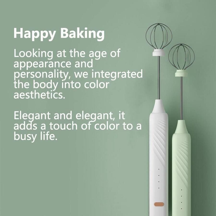 Draadloze Handmixer Elektrisch Draagbare Garde met 3 Snelheden voor Beslag en Mixen