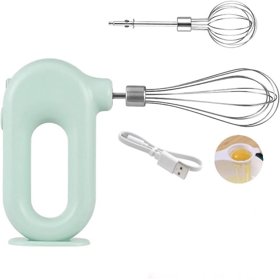 Draadloze Handmixer Elektrische Klopper Beslag Mixen Vier Snelheden 19D x 10B x 10H cm Groen