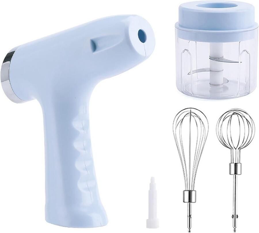 Draadloze handmixer Elektrische klopper Keukenwerkzaamheden 5 snelheden instelbaar Compact ontwerp Blauw