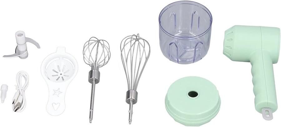 Draadloze Handmixer Keukenmixer Garde Bakken En Koken 3 Snelheden Instelbaar 18 cm Groen