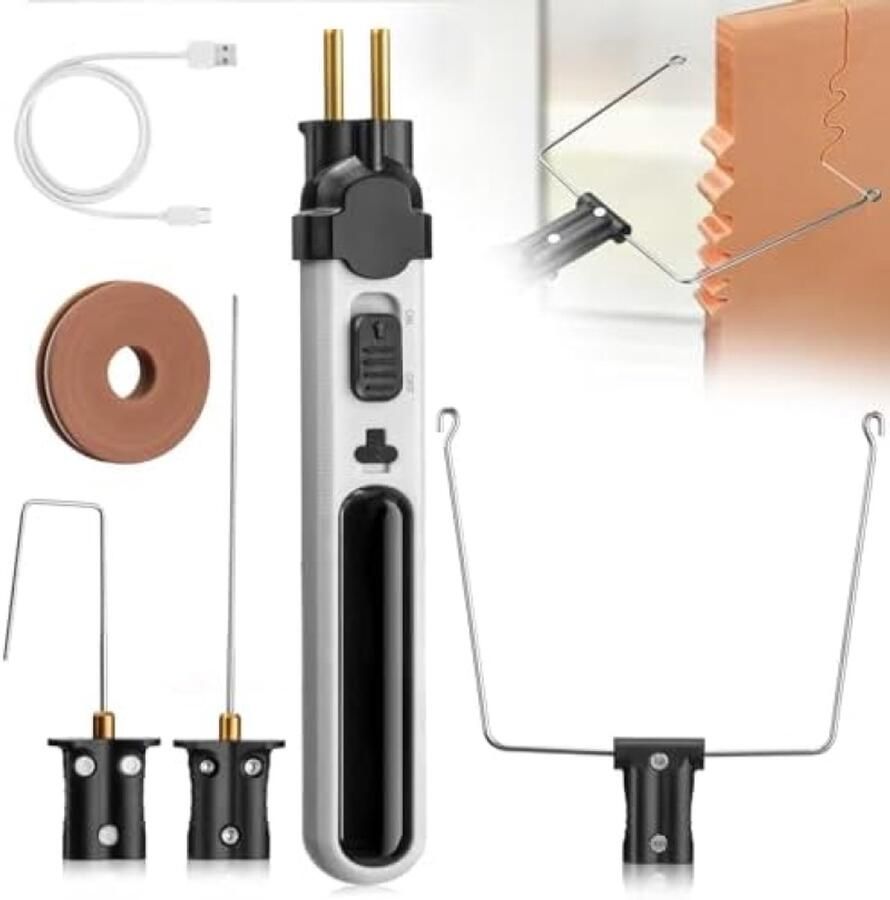 Draadloze Hittedraad Schuimsnijder Elektrisch Snijgereedschap met LED Verlichting en USB-C Oplading voor Piepschuim EPS Kunststoffen en Schuimmaterialen 550°C Snijtemperatuur