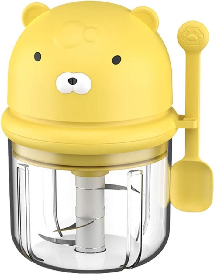 Draadloze Keuken Chopper Mini Knoflook Hakker Snel Ingrediënten Snijden Vaatwasmachinebestendige Onderdelen 350 ml Geel