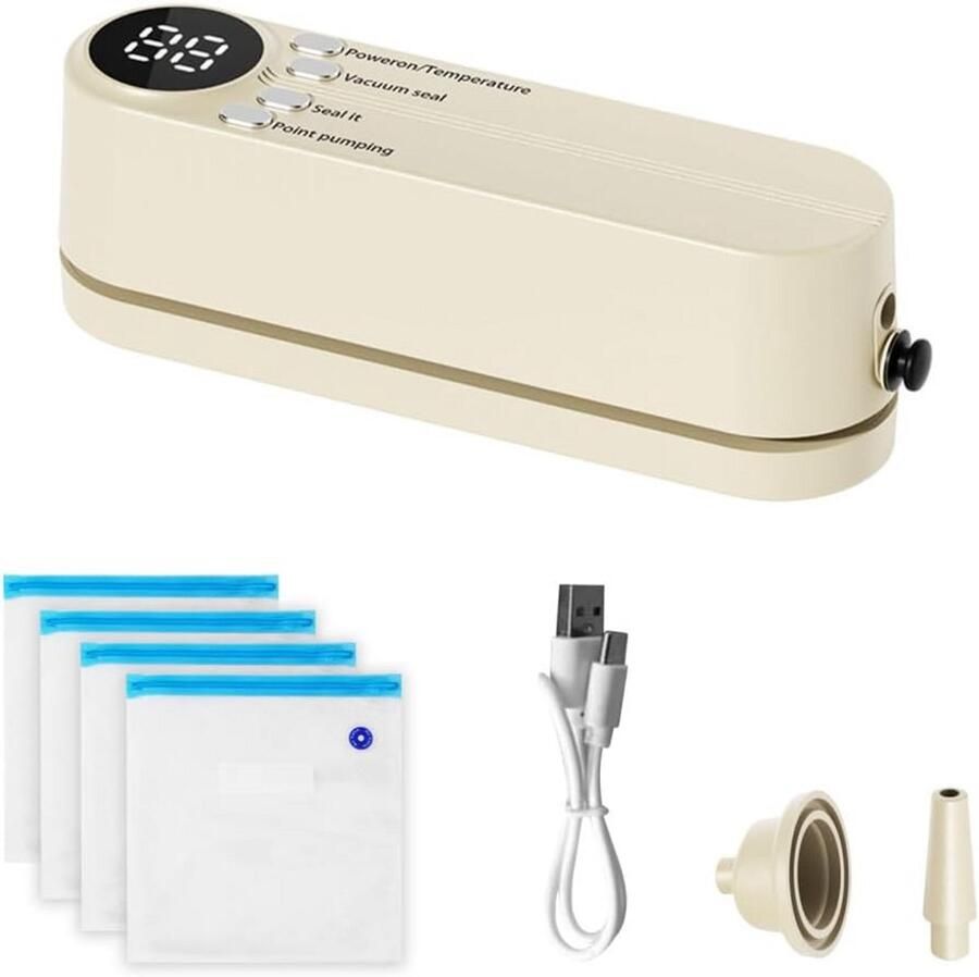 Draadloze Mini Bag Sealer met Oplaadbare Batterij en Afdichtingsuitrusting voor Voedselopslag