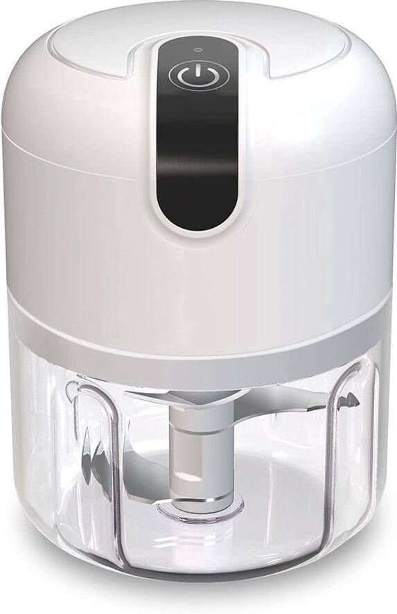 Draadloze Mini Hakmolen 250 ml – USB‑Oplaadbaar – Elektrische Foodprocessor – Wit