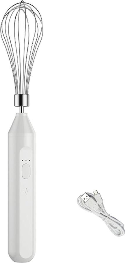 Draadloze Mixer Keukenapparaat Beslag Kloppen 3 Snelheden USB Oplaadbaar Wit