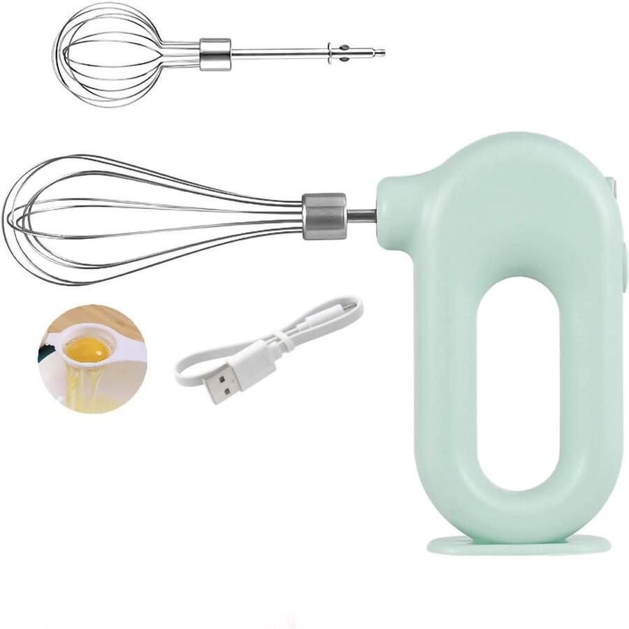Draadloze Mixer Mini Keukenmixer Beslag Maken 4 Snelheden Instelbaar 17x11x5 cm Roze