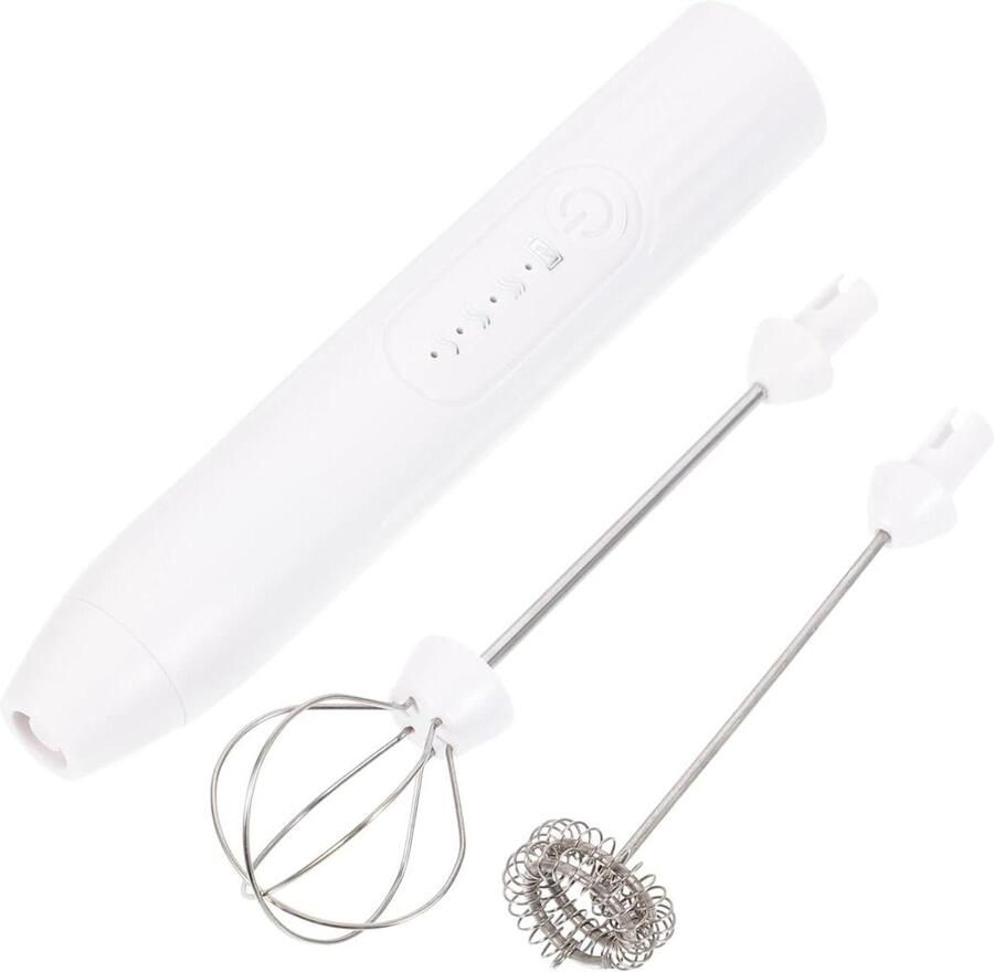 Draadloze Opschuimer Mini Mixer Koffie Maken USB Oplaadbaar 30x3 cm Wit
