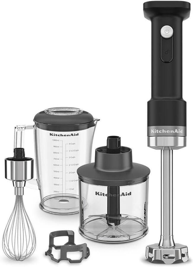 Draadloze Staafmixer Keukenmixer Accessoires Eten Bereiden Verwisselbare Arm 1 Liter Pot Mat Zwart