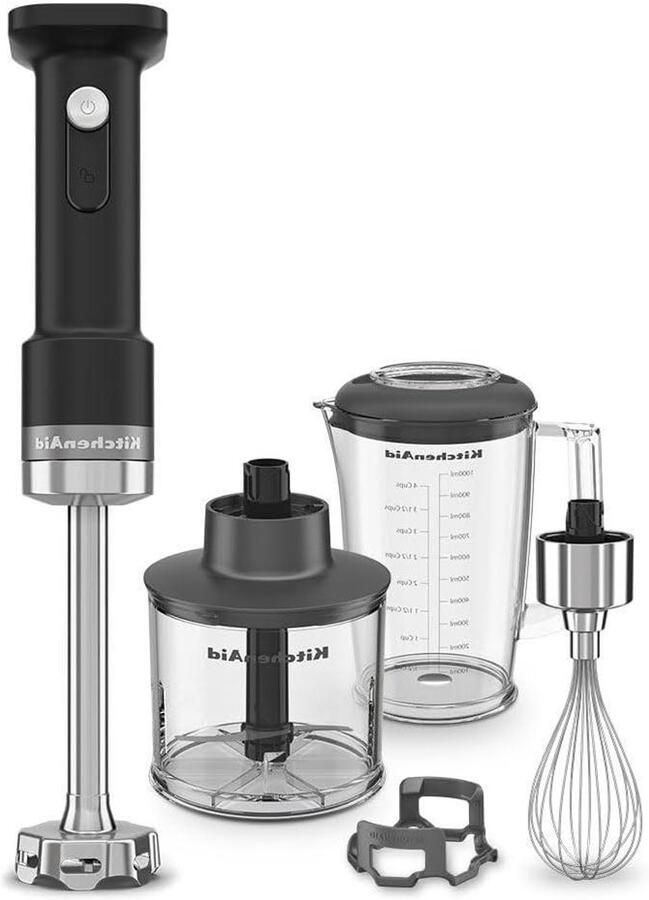Draadloze Staafmixer Keukenmixer Eten Bereiden Variabele Snelheid 1 Liter Pot Mat Zwart
