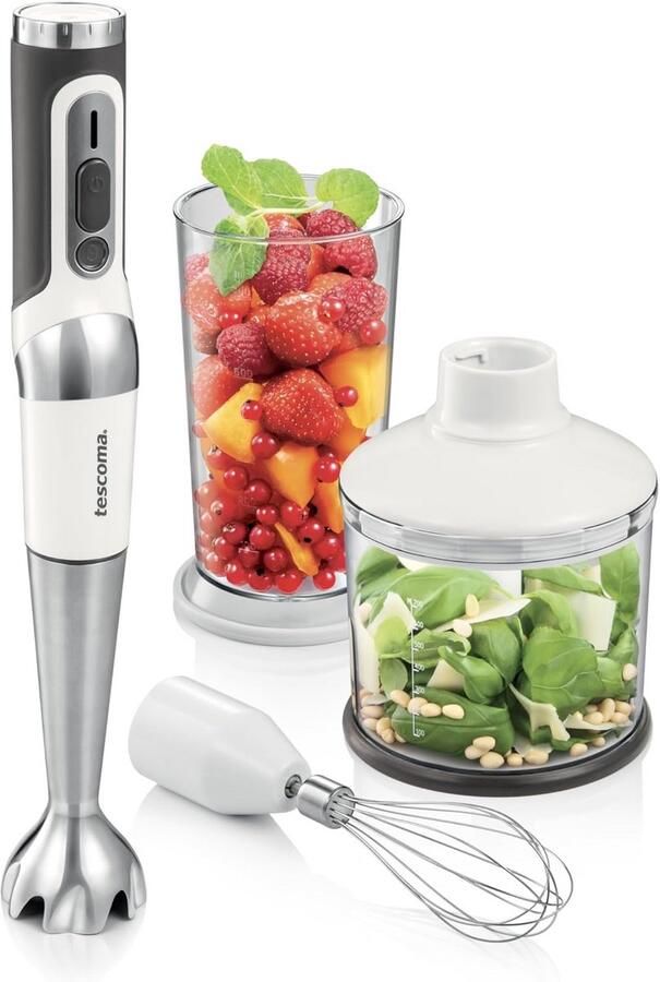 Draadloze staafmixer met accessoires voor in de keuken