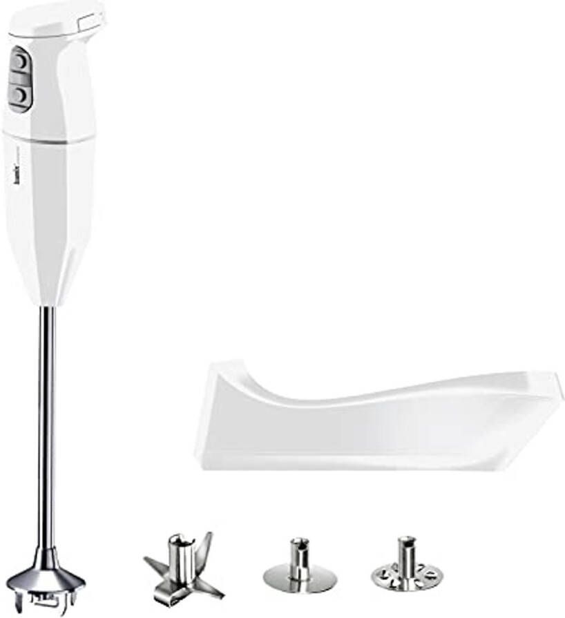 Draadloze staafmixer set met laadstation 250 watt 3 standen RVS opzetstukken ideaal voor smoothies en dips
