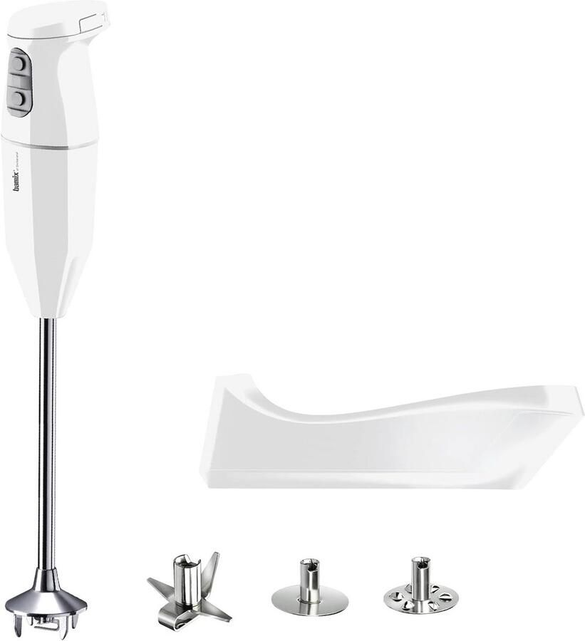 Draadloze staafmixer set met laadstation 250 watt 3 standen RVS opzetstukken ideaal voor smoothies en dips