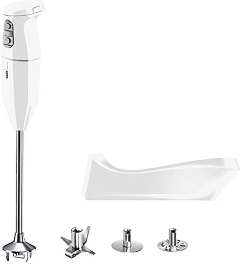Draadloze staafmixer set met laadstation 250 watt 3 standen RVS opzetstukken ideaal voor smoothies en dips