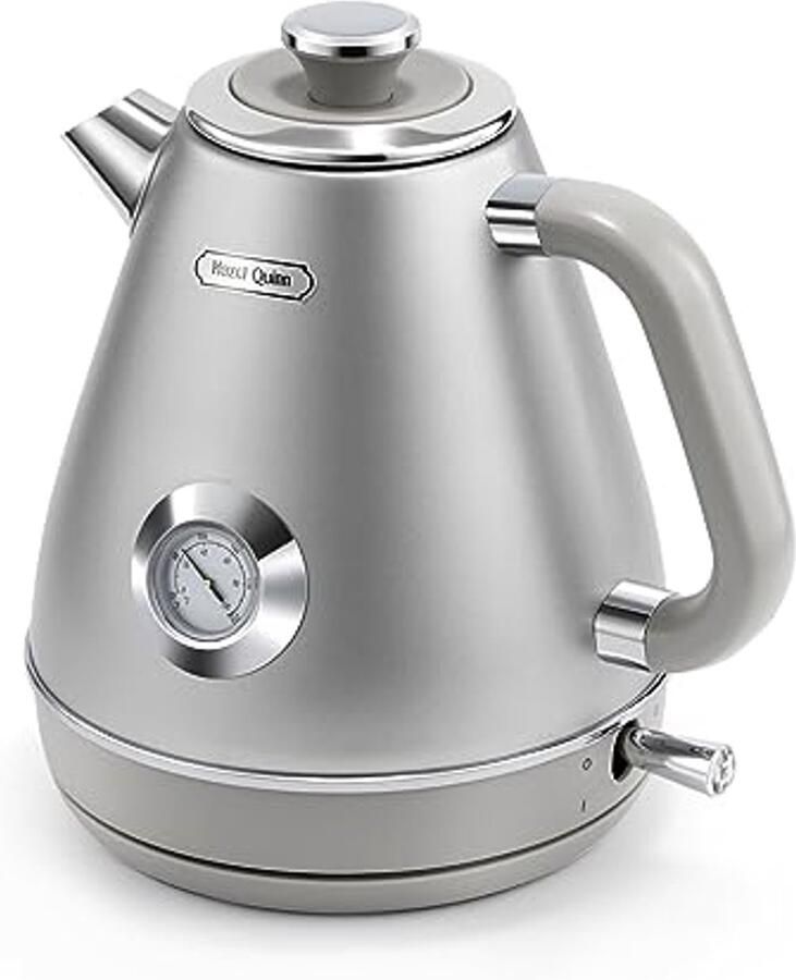 Draadloze Vintage Kookketel met Thermometer en Automatisch Uitschakelen 1 7 Liter Roestvrij Staal