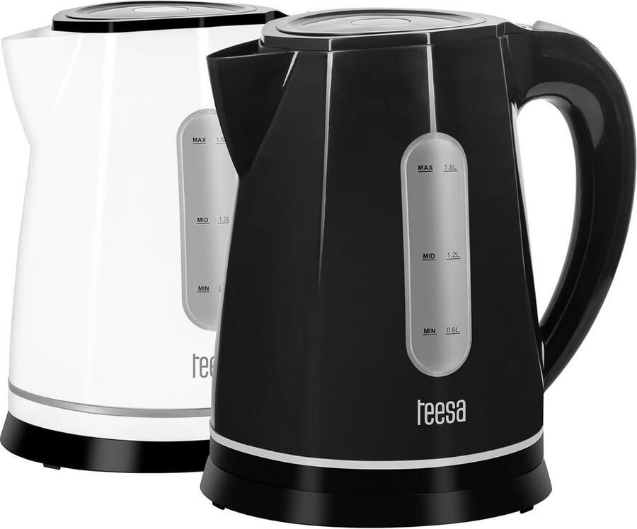 Draadloze Waterkoker 1.8L Zwart Kunststof Snelkoker met 2200W Vermogen