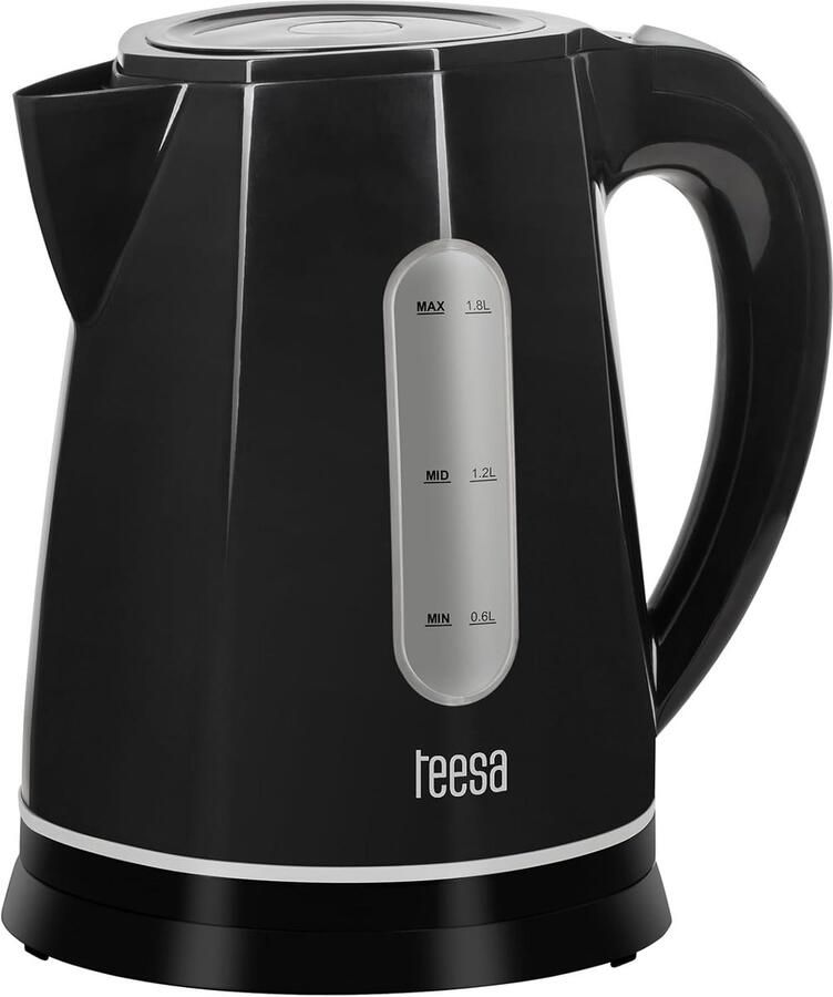 Draadloze Waterkoker Kunststof Zwart 1 8 Liter Inhoud Automatische Uitschakeling Voor Thuisgebruik