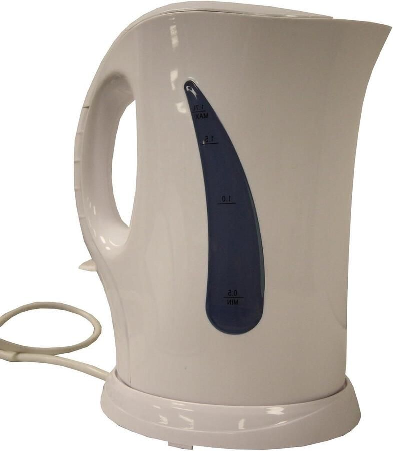 Draadloze Waterkoker Reiskoker Camping Koker Koffie en Thee Laag Wattage 1.7 Liter Wit