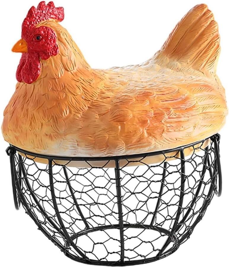 Draadmanden voor Eieren Eierhouder Mandje Keuken Organisatie Handgemaakt Creatief Design 20 x 25 cm Zwart
