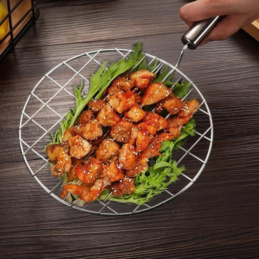 Draadrooster Netgrill Bakrek Grillen en Bakken Roestvrij Staal 7 inch Zilver