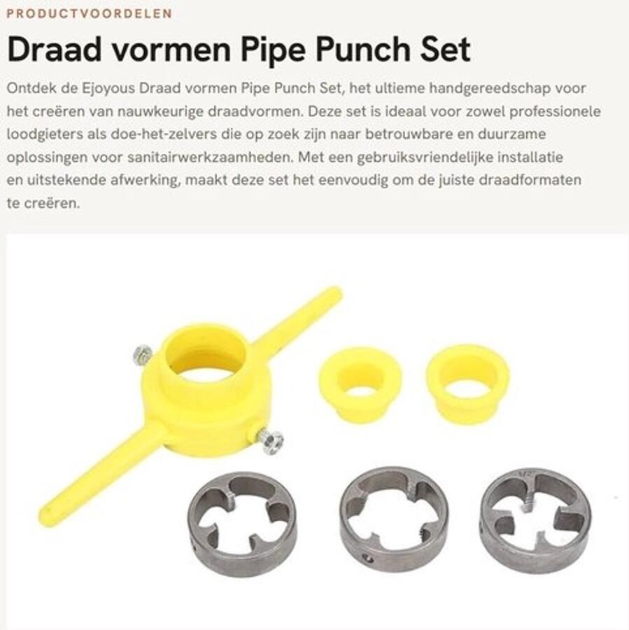 Draadvormen Set PVC Draadmaker Ronde Die NPT Draadstandaard 1 2 3 4 1 Duurzaam Materiaal Pijpthreader
