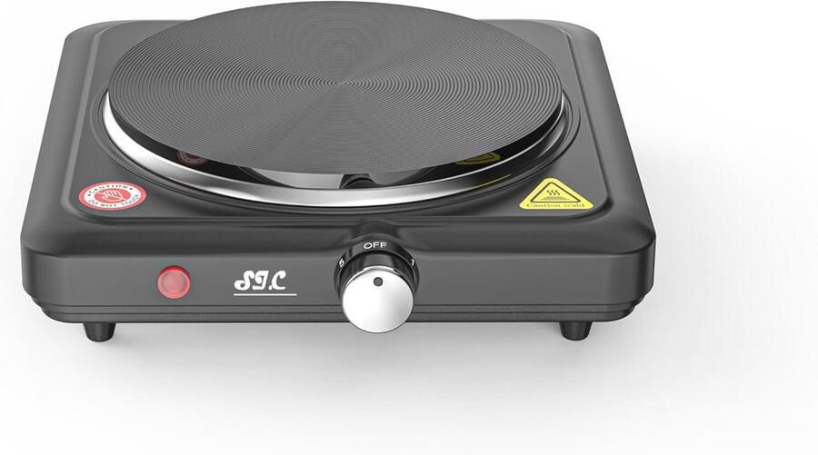 Draagbaar Elektrisch Fornuis met Instelbare Temperatuur voor Kamperen en Buitenkoken Kookplaat Gietijzer 1500W