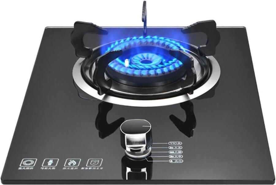 Draagbaar Gasfornuis 1-pits Kookplaat Buiten Koken Elektronische Ontsteking 32x43 cm Zwart