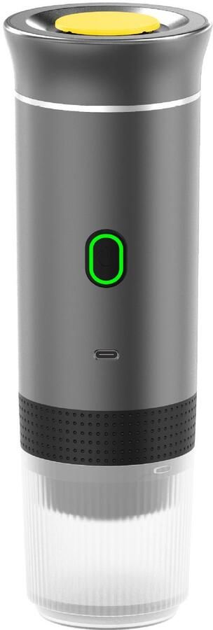 Draagbaar koffiezetapparaat 3-in-1 draadloos elektrisch koffiezetapparaat geschikt voor capsulekoffie en koffiepoeder cold brew en warmhoudfunctie inclusief een kopje van 120 ml grijs