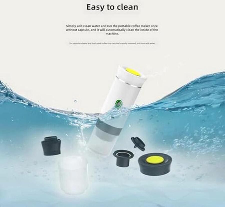 Draagbaar Koffiezetapparaat 3-in-1 voor Thuis en Reizen Draadloos en Elektrisch