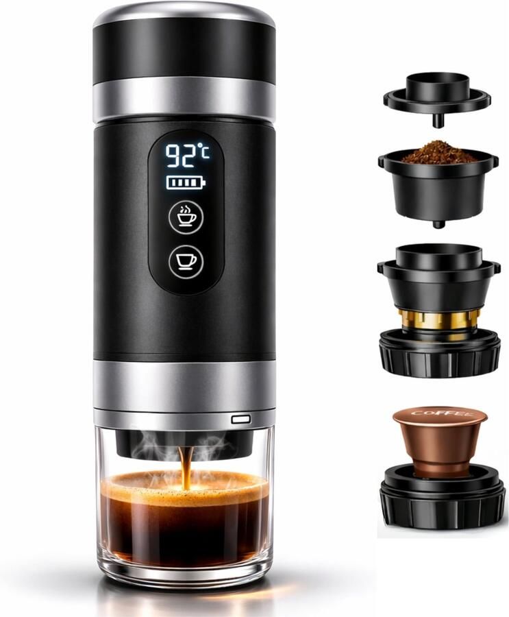 Draagbaar koffiezetapparaat 80 ml verbeterde versie 2026 20 bar druk met led-display m-winkel