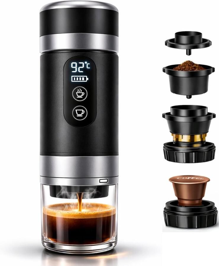 Draagbaar koffiezetapparaat 80 ml verbeterde versie 2026 20 bar druk met led-display Luxento
