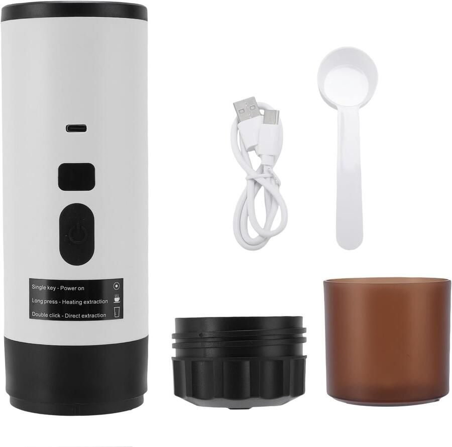 Draagbaar Koffiezetapparaat Capsule Machine Koffie Maken Automatische Verwarming 27x8x8 cm Zwart
