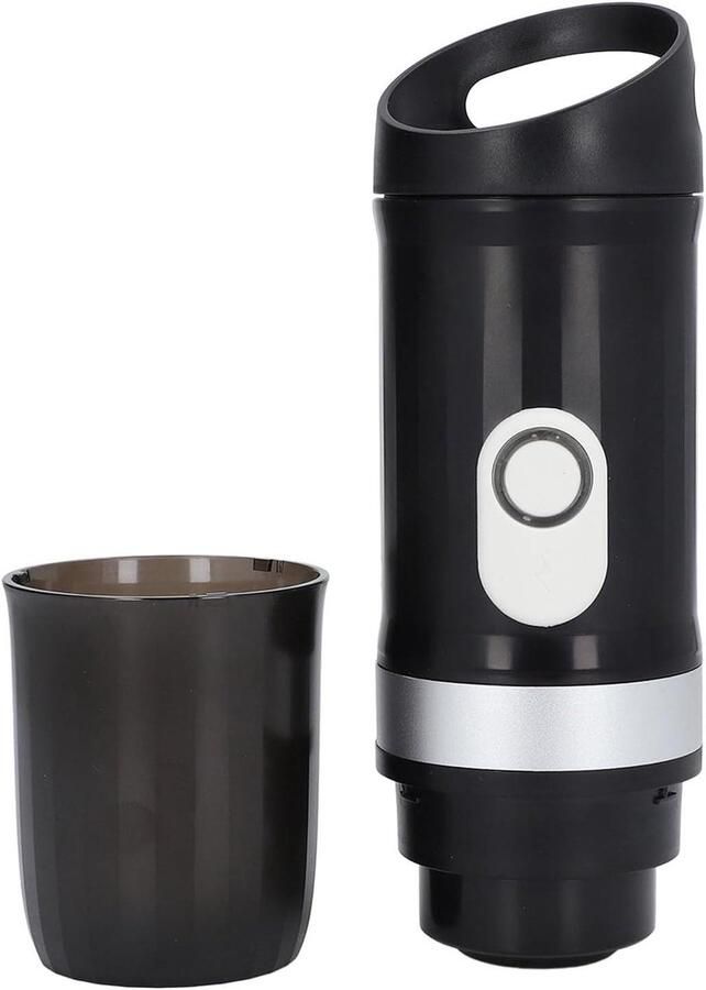 Draagbaar Koffiezetapparaat Capsulemachine Reis Onderweg Koffie Zetten Zelfverwarmend Draadloos 20 Bar Druk Zwart