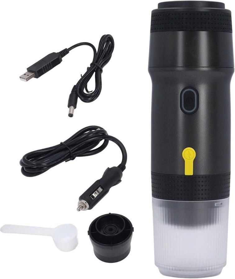 Draagbaar Koffiezetapparaat Elektrische Koffiemaker Outdoor Camping Reizen Snelle Verwarming Draadloos 60 ml Tank Zwart