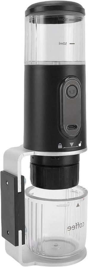 Draagbaar Koffiezetapparaat Espressomachine Reis Koffie Zetten Buiten Oplaadbare Batterij 100 Ml Watertank Zwart