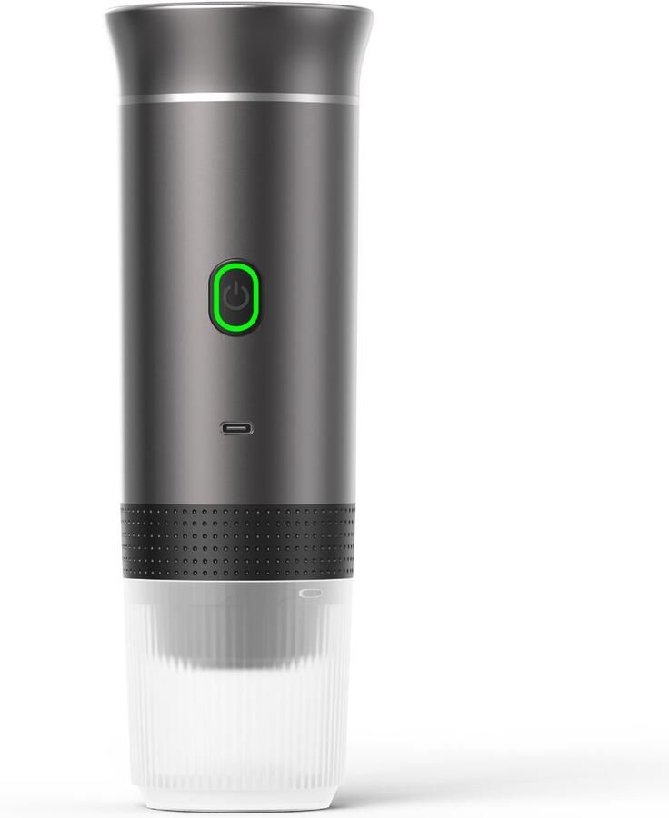 Draagbaar koffiezetapparaat Geschikt voor in de auto reiskoffiezetapparaat met USB-C elektrische verwarming mini-koffiezetapparaat Geschikt voor kamperen kantoor en wandelen (grijs)