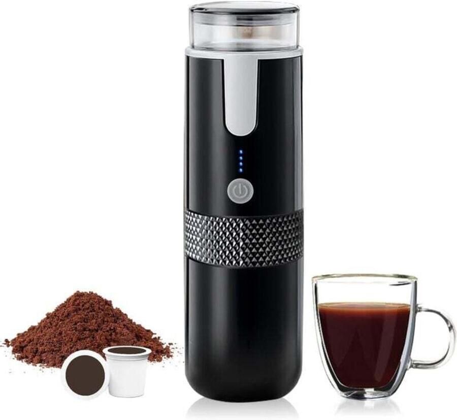 Draagbaar koffiezetapparaat Geschikt voor K-cup capsules en gemalen koffie. Handzaam koffiezetapparaat handmatig te bedienen ideaal Geschikt voor kamperen en wandelen