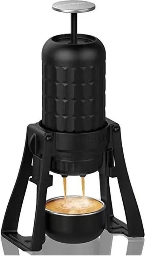 Draagbaar koffiezetapparaat Handpers machine Koffie voor onderweg 15-20 Bar druk 100 ml Zwart