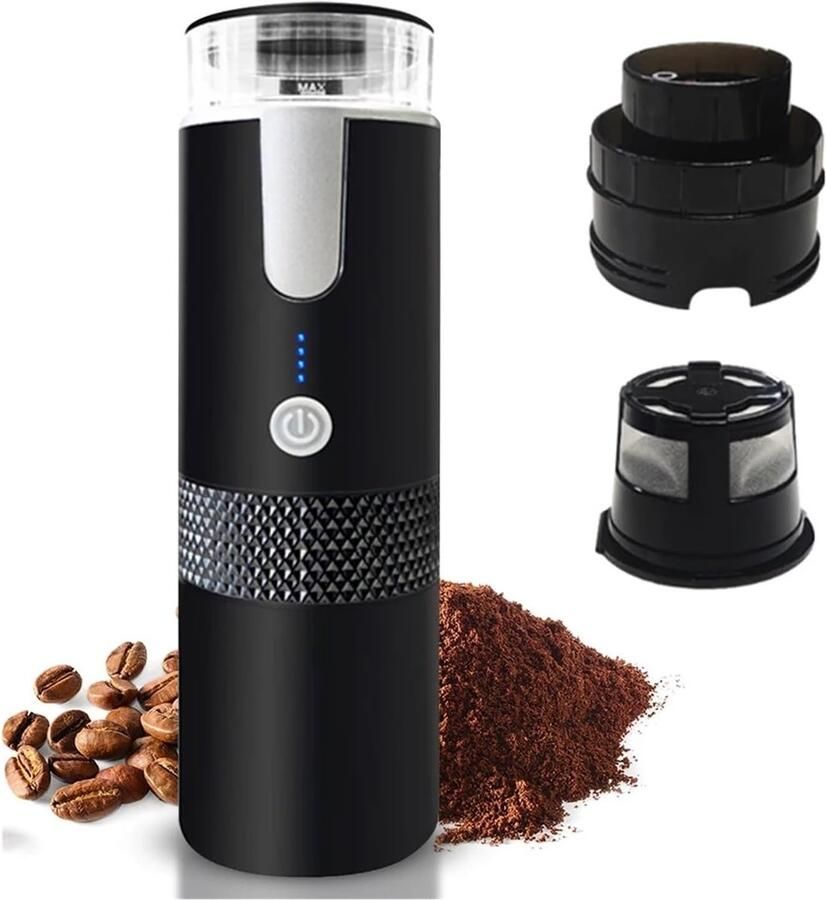 Draagbaar koffiezetapparaat koffiemachines Draagbare elektrische espresso-koffiezetapparaatmachines for één persoon met kopje koffiepoeder en capsulebak Oplaadbaar automatisch voor kamperen reize
